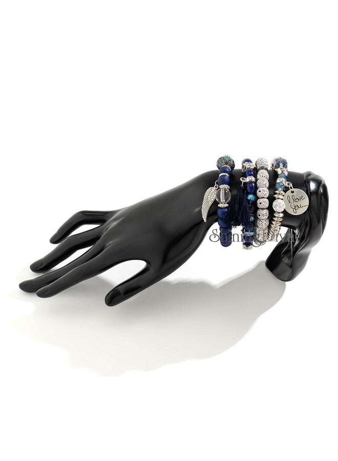 Shining Diva Fashion Latest Stylish Multilayer Bangle Bodhi Bracelet for Women and Girls (Blue)(15431b) - Image 5