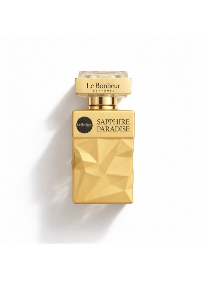 Le Bonheur Perfumes Sapphire Paradise Eau De Parfum 100 ml Unisex Luxury Oriental Floral Gourmand Perfume Long Lasting Fragrance with Milky Accord Jasmine Tuberose Tonka Bean Vanilla Musk Cocoa Premium Gift - Image 2
