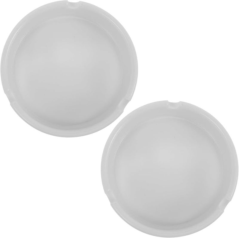 White Melamine Round Ashtray 2 Pack Shatterproof Indoor Use Home Office Decor - Image 1