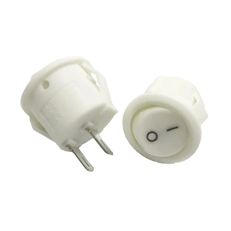 White 10pcs 20mm Round Rocker Switch On Off On Off On 2 Pin SPST 10A 250V - Image 5