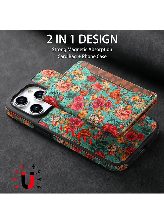 Beyond iPhone 16 Pro Max Magsafe Case, Magnetic Magsafe Cover, Durable Shockproof Floral Design Phone Cover (Green) - Image 3