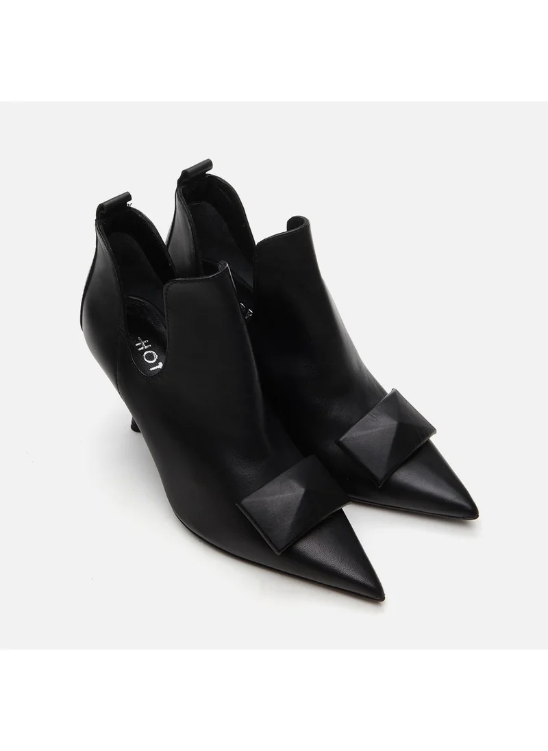 Hotiç 01AYH297910A100 GENUINE Leather Black Women's High Heel Boots