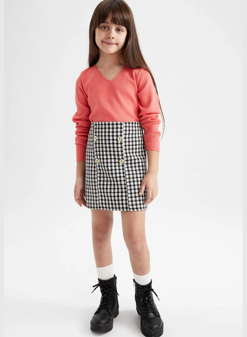 DeFacto Girl V Neck Long Sleeve Tricot Pullover