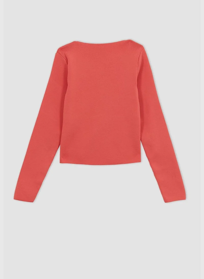 DeFacto Girl V Neck Long Sleeve Tricot Pullover