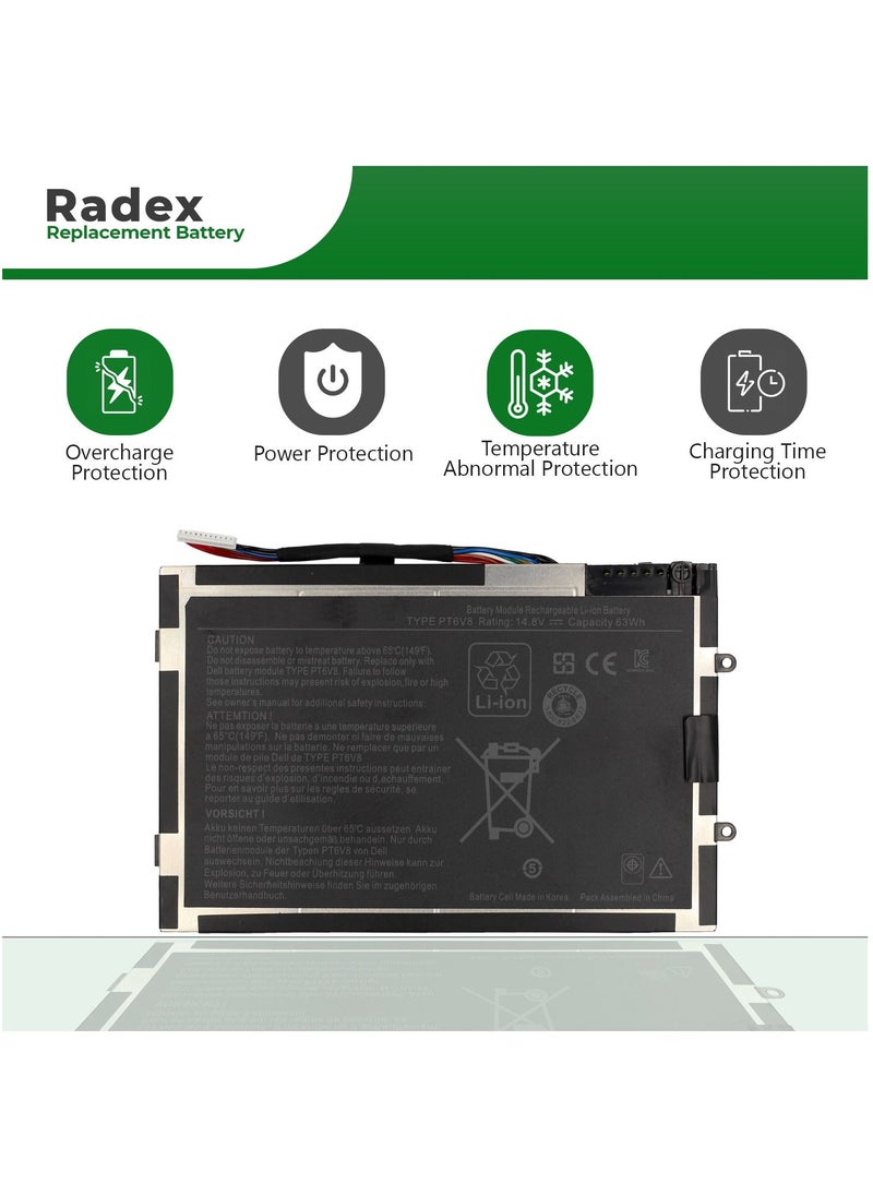 PT6V8 High Grade Compatible Laptop Battery for SDI Battery Module for Dell Alienware M11x R1 R2 R3 M14x-R2