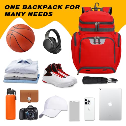 Goloni Basketball Backpack,Large Sports Bag with Ball Compartment & Shoe Compartment, Best for Basketball, Soccer, Volleyball,Gym, Travel - Image 4