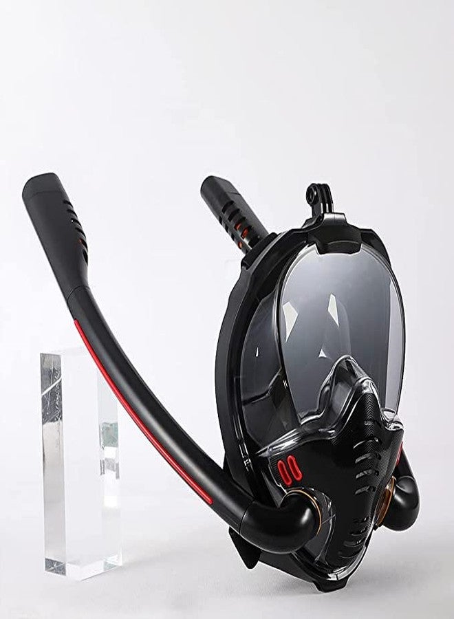 Olpad Full Face Snorkel Mask, Designed to Perfection Snorkeling Gear for Adults Youth Kids,Dry Top Breathing System Double-Tube Set Diving Packages (Black) - Image 4
