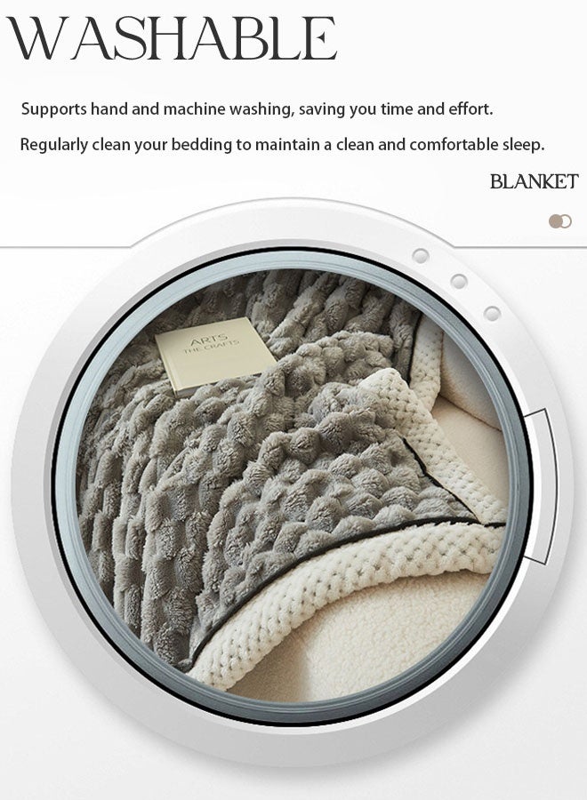 Soft Fleece Throw Blanket Faux Fur Throw Blanket Super Soft Throw Blanket Premium Silky Flannel Fleece for All Seasons Cozy Decorative Blanket for Couch Bed Sofa 200 * 230cm (Grey) - Image 4