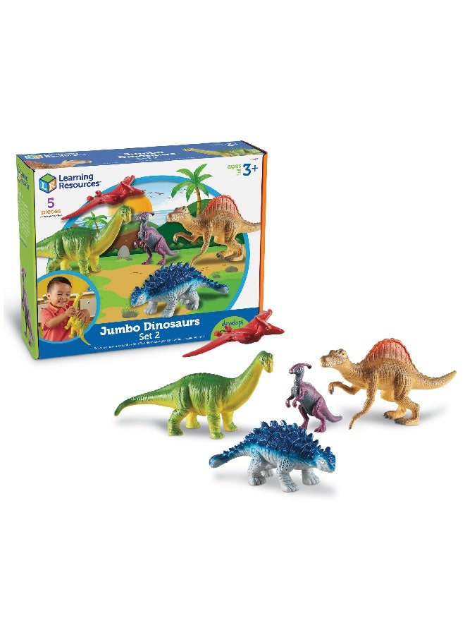 Learning Resources Jumbo Dinosaurs 2 (5-Piece Set, Prehistoric Figures, Ages 3+) - Image 1