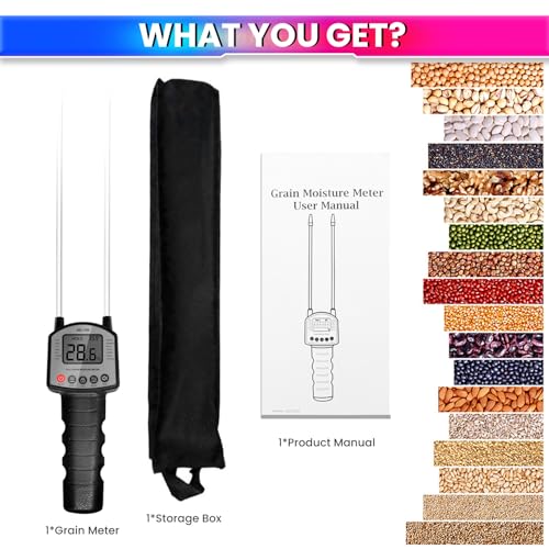 amiciSense Grain Moisture Meter Handheld Humidity Tester for Wheat, Rice, Corn, etc with 4 AA Battery - Image 5