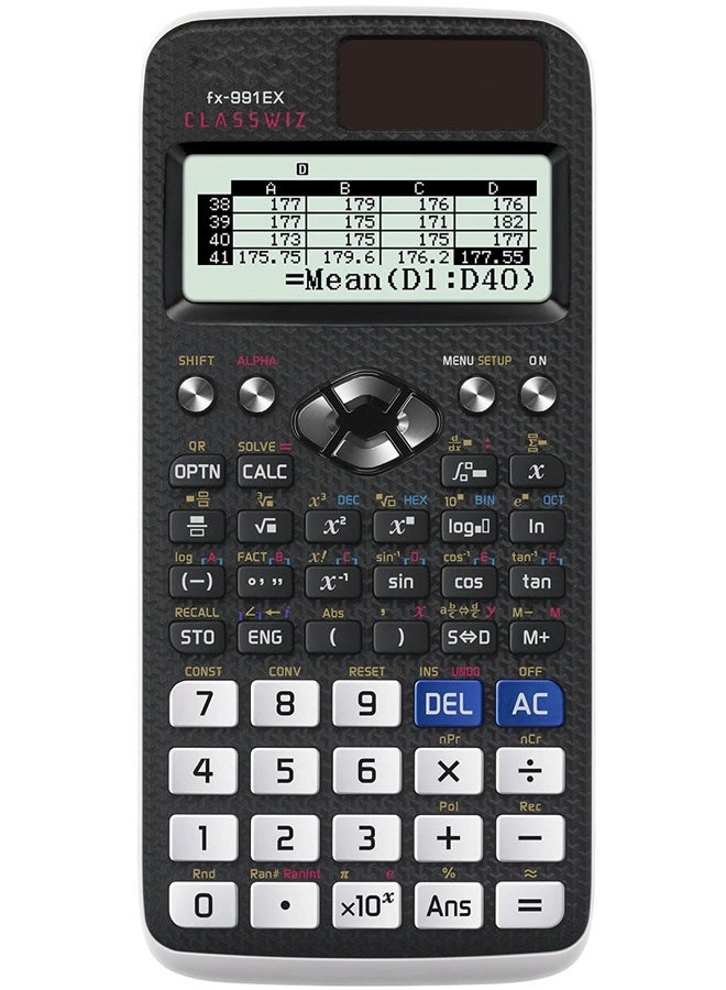 آلة حاسبة علمية FX-991AEX-W-DT باللونين الأسود والأبيض. - Image 4