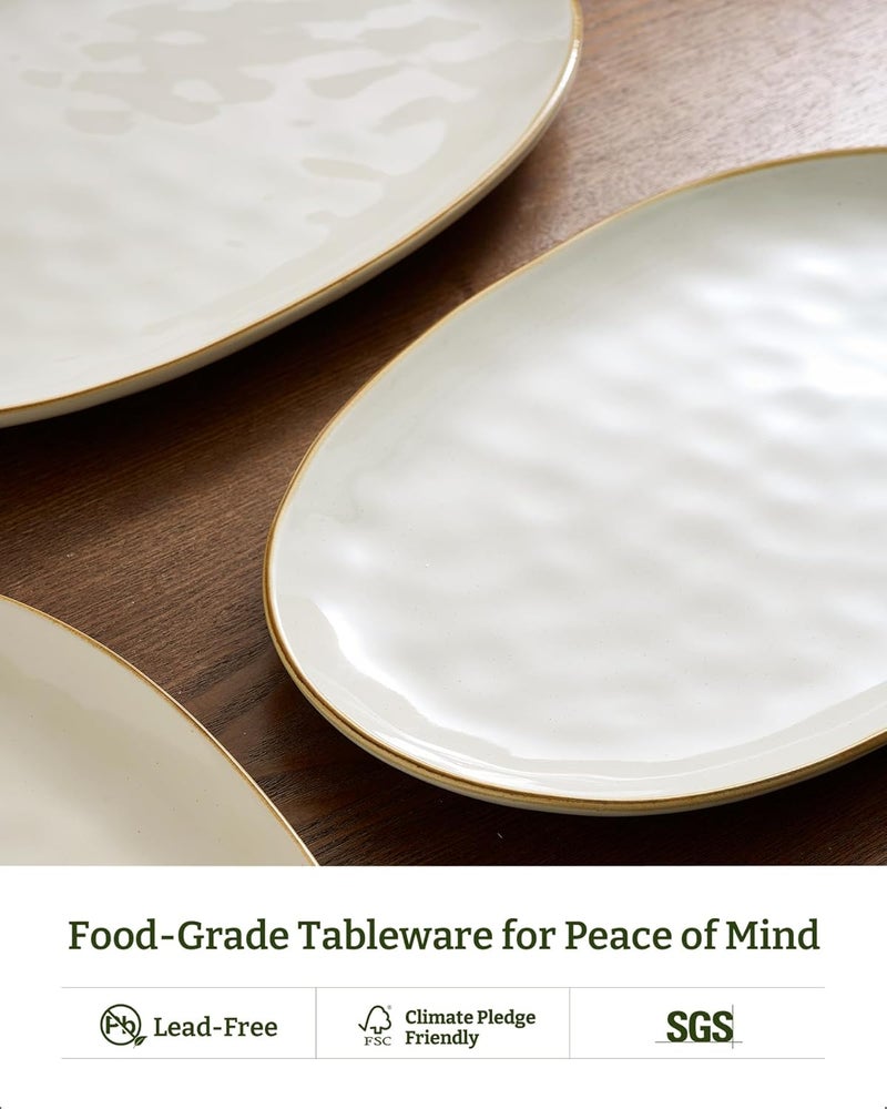 famiware Round Large Serving Platter Set of 3, White - Image 5