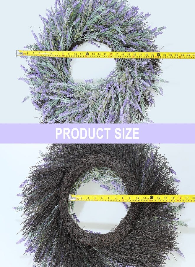 Huadanbor 24" Wreaths, Spring Wreaths, Artificial Lavender Wreath for Front Door, with Welcome Sign Wreath Hanger, for Spring, Summer, Autumn,Winter, Indoors,Outdoors, corridors, Offices. (Purple) - Image 5