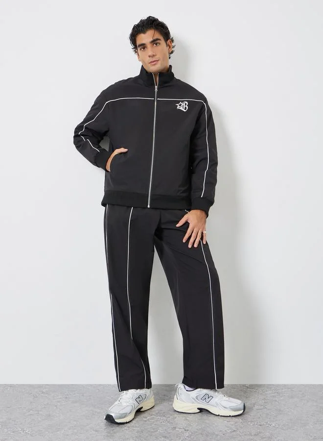 Take Two Men Zip-Up Piping Jacket and Pants Co-Ords