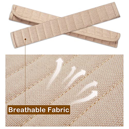HighnessHwoo Car Seatbelt Covers Cushion Shoulder Pads Protector Sleeve for Adults, Auto Extra Long Seat Belt Strap Cover Decorations for Women, Kids, Honda, Trucks Accessories, 1pc, 25.5in, Beige - Image 5