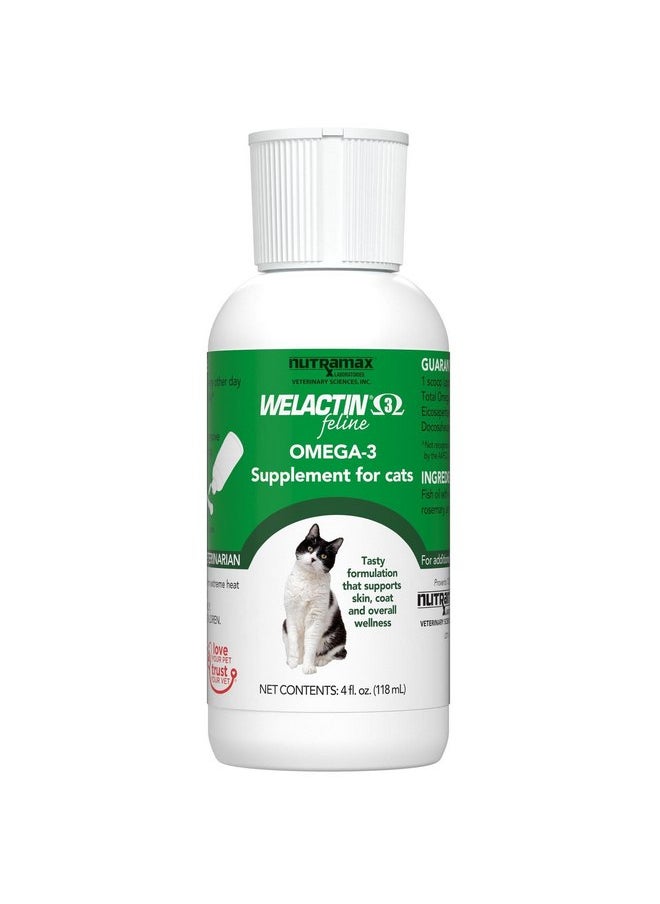 Nutramax Laboratories Nutramax Welactin Omega-3 Fish Oil Skin and Coat Health Supplement Liquid for Cats - 4 Ounce  - Image 2