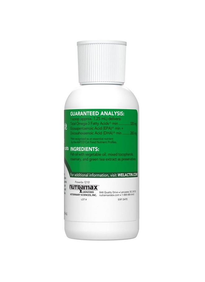 Nutramax Laboratories Nutramax Welactin Omega-3 Fish Oil Skin and Coat Health Supplement Liquid for Cats - 4 Ounce  - Image 4