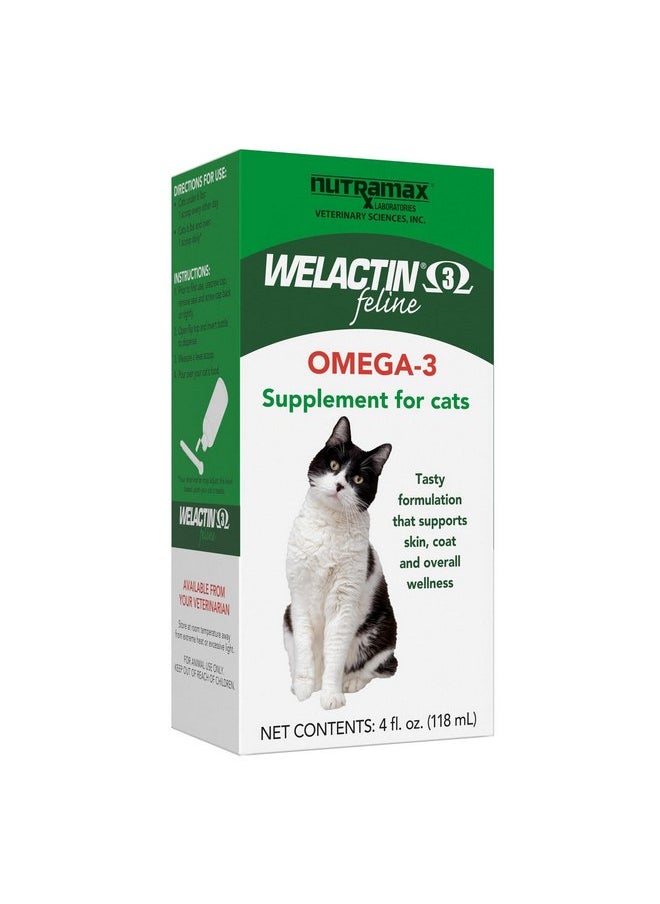 Nutramax Laboratories Nutramax Welactin Omega-3 Fish Oil Skin and Coat Health Supplement Liquid for Cats - 4 Ounce  - Image 1