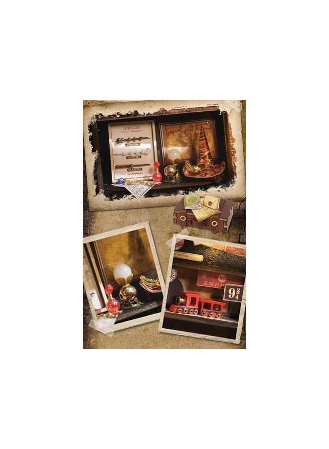The Bros Dorany Book Nook Kit - DIY Dollhouse Booknook, Book Nook Miniature Kit for Bookshelf Insert Decor Crafts for Adults Teen Halloween, 3D Wooden Puzzle Bookends with Sensor Led Light (Magic House) - Image 5