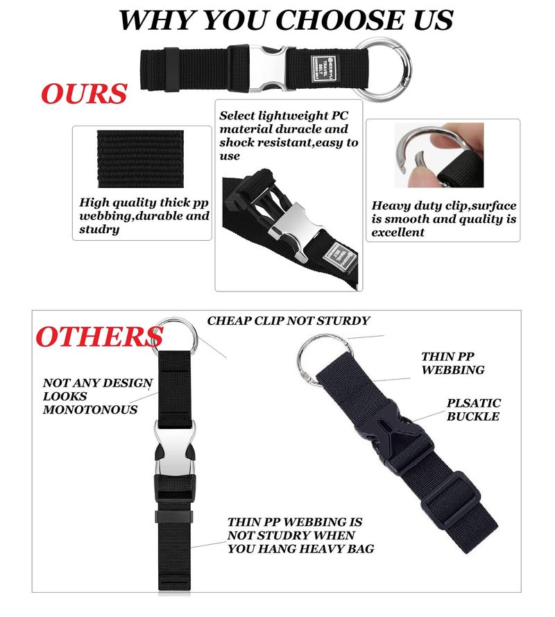 RF REENFAYA 2PCS Add a Bag Luggage Strap Jacket Gripper, Heavy Duty Luggage Straps Carry-on Baggage Suitcase Straps Belts Travel Accessories,Carry Your Extra Bags  - Image 3