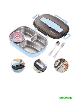 Lunch Box with Soup Bowl Bento box 304 Stainless Steel with Spoon Thermal Insulation Bento lunch box 4 Compartments Lunch Container for Adults Food Safe Materials and Leak proof Big