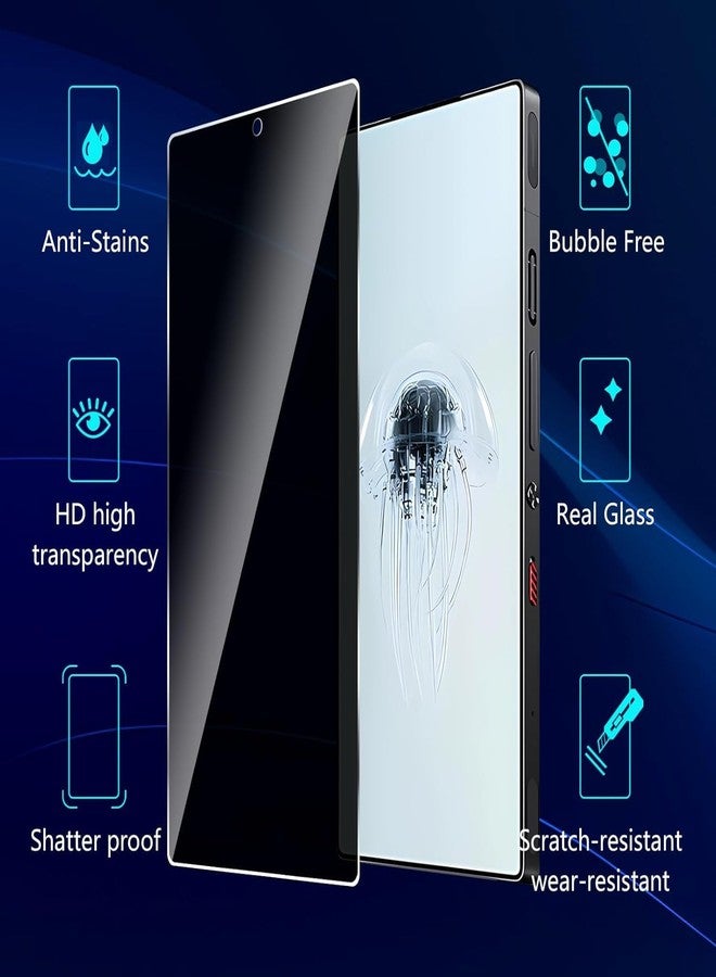 Guizzcg 2 Pack Screen Protector for ZTE Nubia Red Magic 11 Pro /11 Pro+/10 Pro/10 Air/10 Pro+/10S Pro/10S Pro+ Privacy Screen Protector, 2 Tempered Glass Screen Protector,Anti-Scratch Easy to Install,Anti-Spy - Image 4