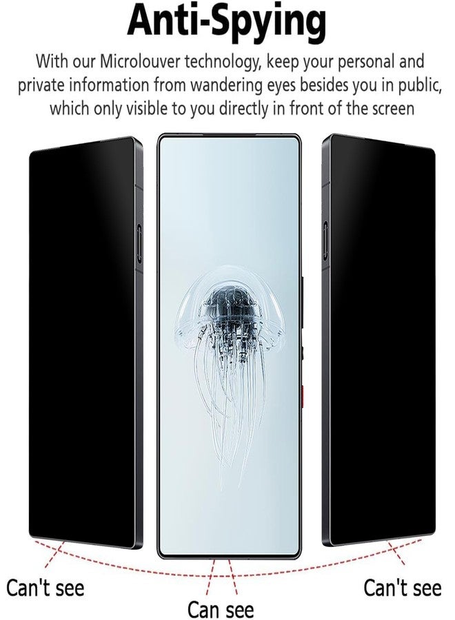 Guizzcg 2 Pack Screen Protector for ZTE Nubia Red Magic 11 Pro /11 Pro+/10 Pro/10 Air/10 Pro+/10S Pro/10S Pro+ Privacy Screen Protector, 2 Tempered Glass Screen Protector,Anti-Scratch Easy to Install,Anti-Spy - Image 2