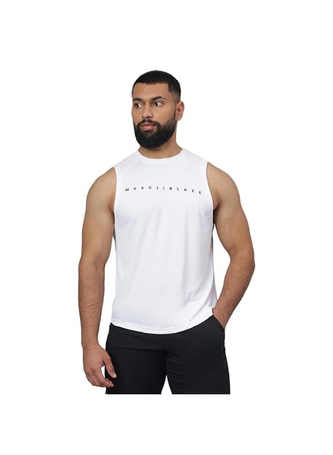 مسل بلايز قميص MuscleBlaze الرجالي "Delt" بدون أكمام (Tank Top) بنمط مميز وتقنية Dry-Fit - مقاس XL - Image 1
