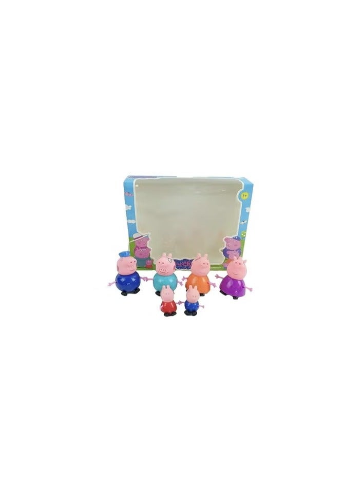 Peppa High NEW Family Set of 6 Best Gift for Kids – Soft Rubber face  Multicolor  (6 Pcs) - Image 2