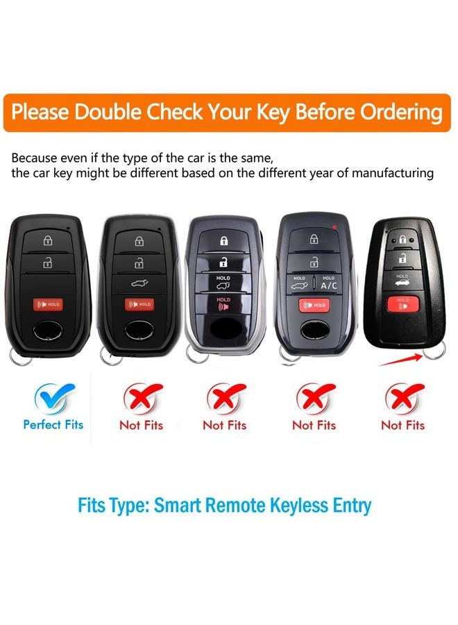 Sindeda for Toyota Key Fob Cover with Metal Keychain & Leather Strap for 2025 Camry 4 Runner 2019-2025 Venza, Land Cruiser,2023-2025 Grand Highlander,Corolla,bZ4X, One-Piece Design,4-5Buttons(Red) - Image 2