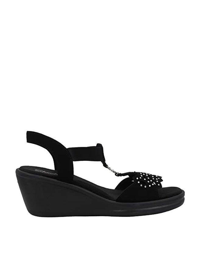 Skechers Women's Rumblers - Queen B Wedge Sandal, Black, 10 US - Image 1