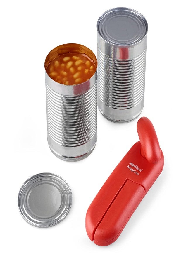 Zyliss MagiCan Manual Can Opener with Lid Release - Heavy Duty Can Opener Kitchen Gadgets - Home Manual Tin Open - Easy to Use Hand Held - Effortlessly Open Cans - Compact Design - Red - Image 3