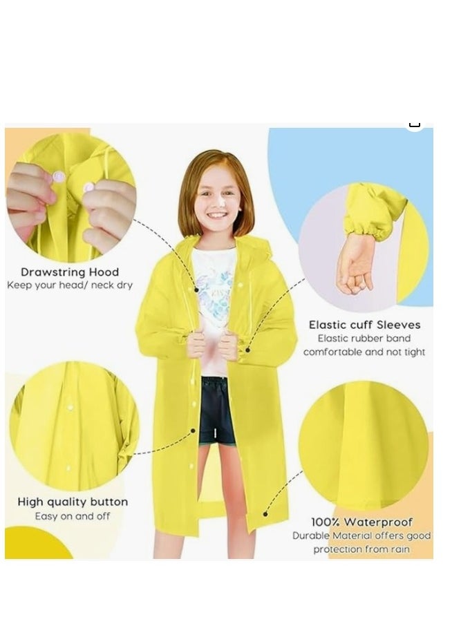 OASIS-TH Children's raincoats Reusable Kids Rain Jacket Hooded Rain Poncho Kids Raincoat Rain Suit for Boys Girls  - Image 2