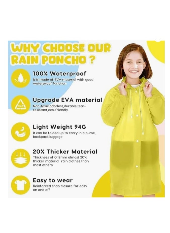 OASIS-TH Children's raincoats Reusable Kids Rain Jacket Hooded Rain Poncho Kids Raincoat Rain Suit for Boys Girls  - Image 4