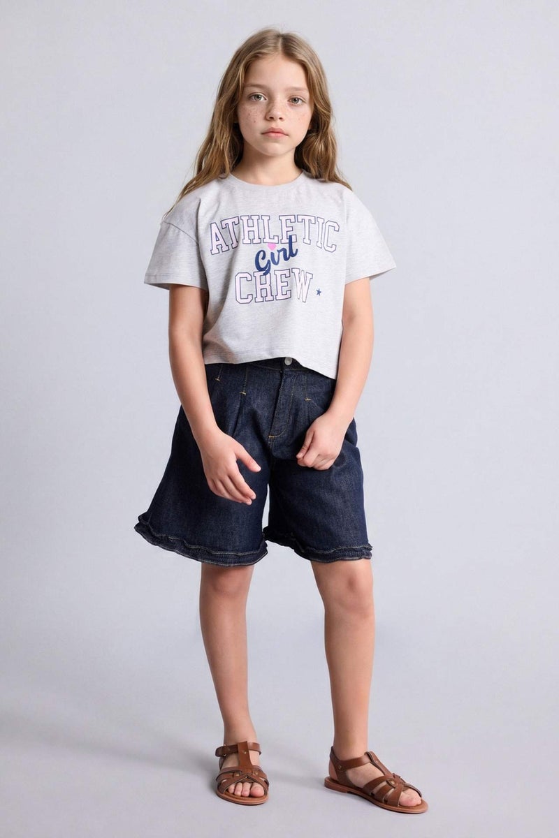 DeFacto Girl Wide Leg Denim Shorts - Image 1