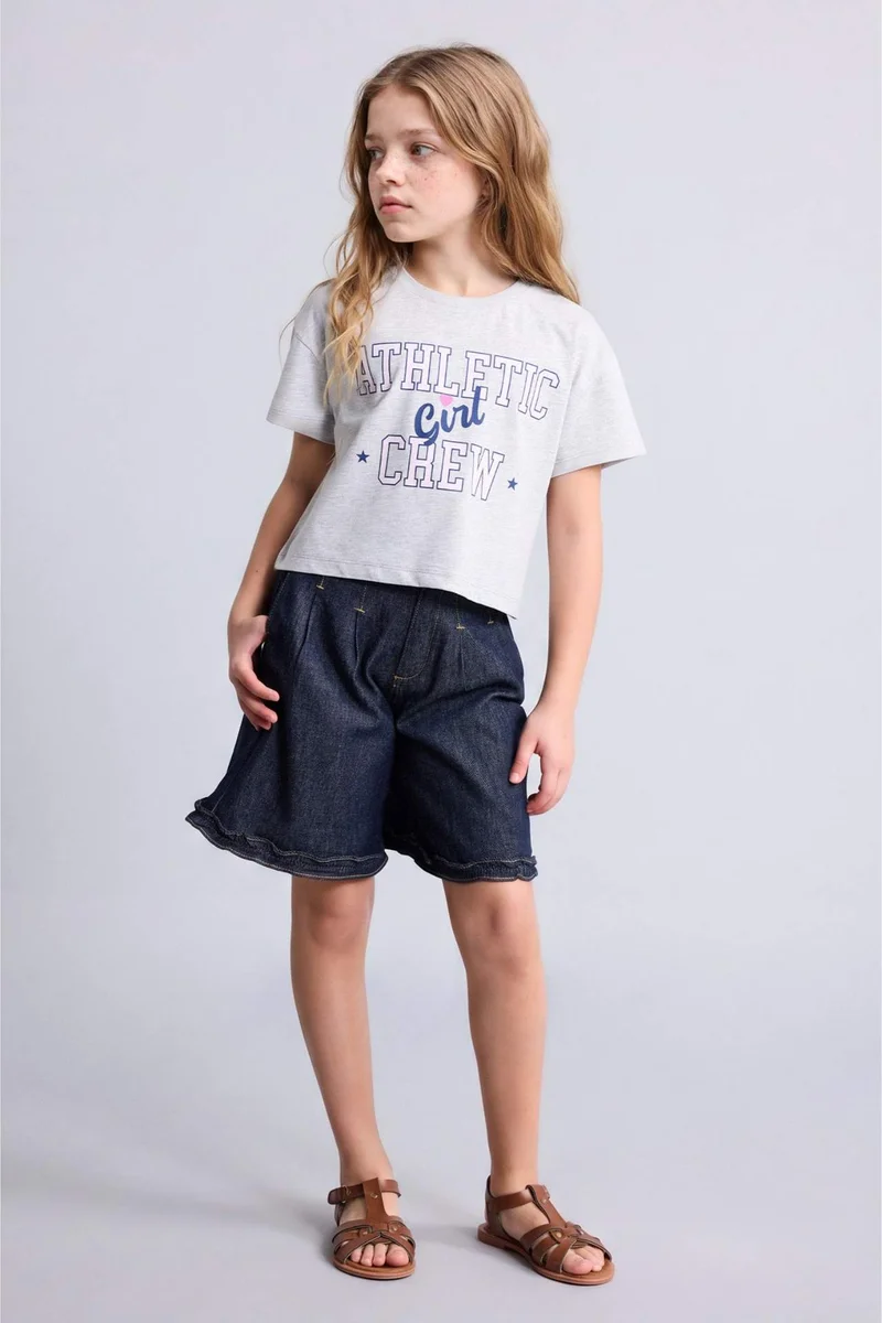DeFacto Girl Wide Leg Denim Shorts