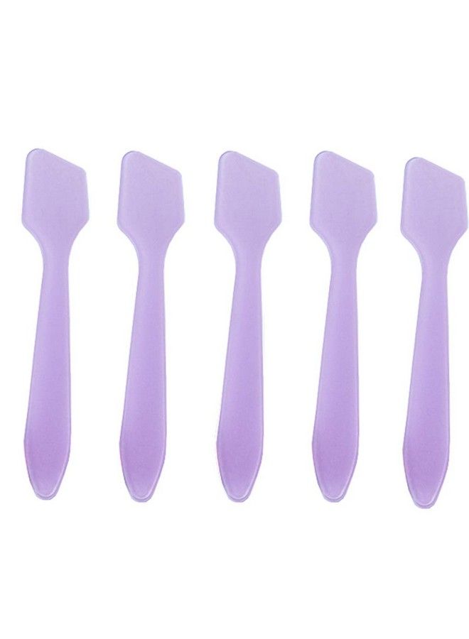 SYBL 100Pcs Plastic Spatulas Cosmetic Scoop Stick Spatula Applicator Tool For Mixing And Diy Mask Facial Cream Makeup Skin Care Products 3.2" Reusable (Purple) - Image 1