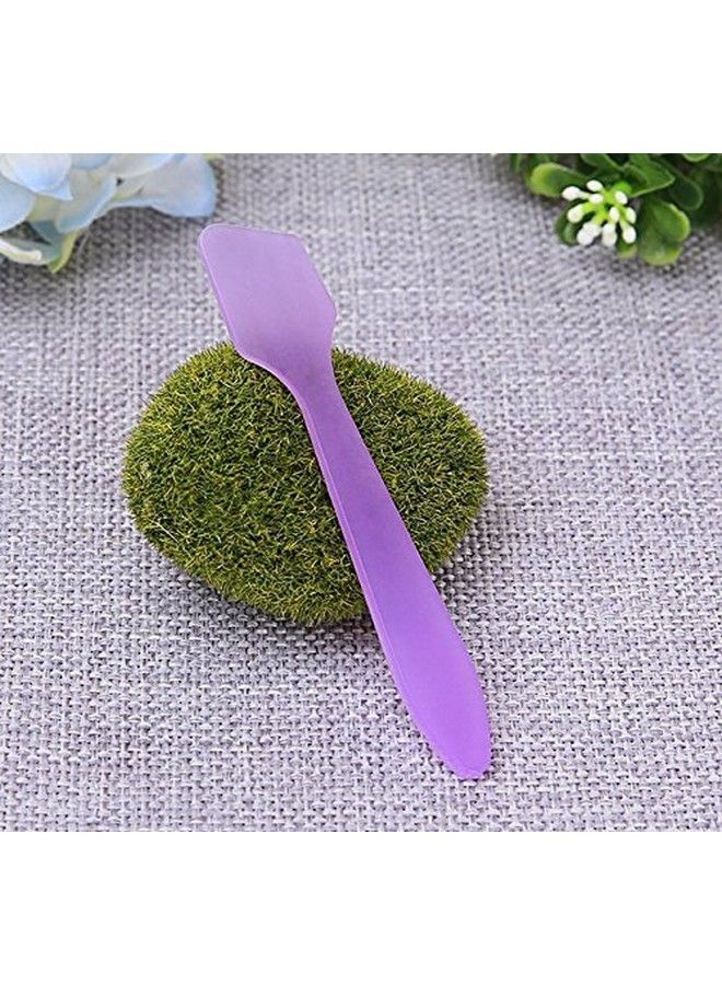SYBL 100Pcs Plastic Spatulas Cosmetic Scoop Stick Spatula Applicator Tool For Mixing And Diy Mask Facial Cream Makeup Skin Care Products 3.2" Reusable (Purple) - Image 3