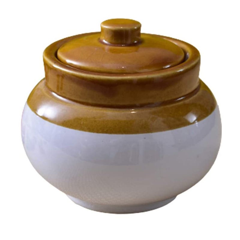 Kunhar Ceramic Multipurpose Jar Lota Jar 1200 Ml 1 Piece White Espresso - Image 3