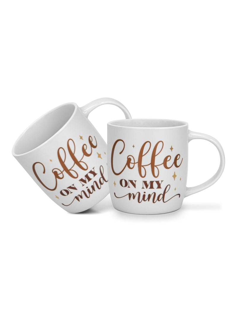 Fissman أكواب 2 قطعة 310 مل قهوة في ذهني جديدة من البورسلين العظمي الصيني - Image 1