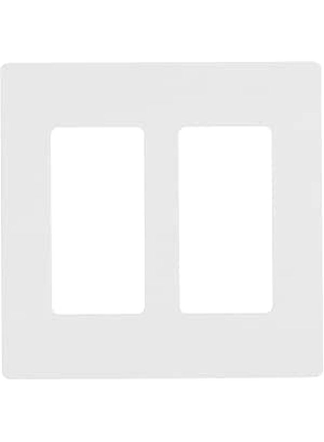 ARTIBETTER Double Gang Screwless Wall Plate Cover White For Residential Outlet And Light Switch - Image 1