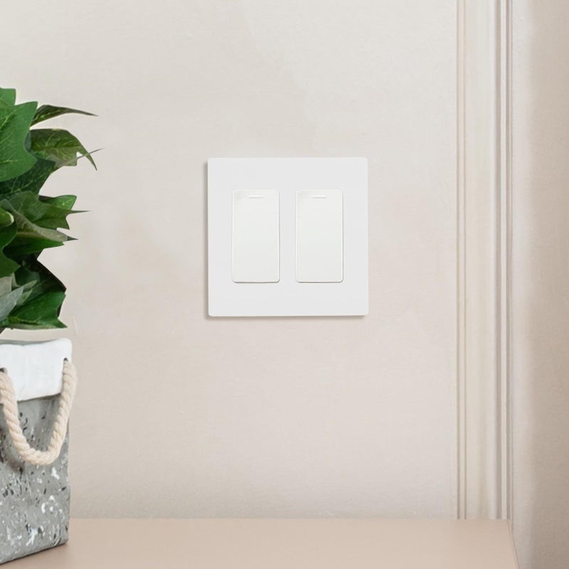 ARTIBETTER Double Gang Screwless Wall Plate Cover White For Residential Outlet And Light Switch - Image 5