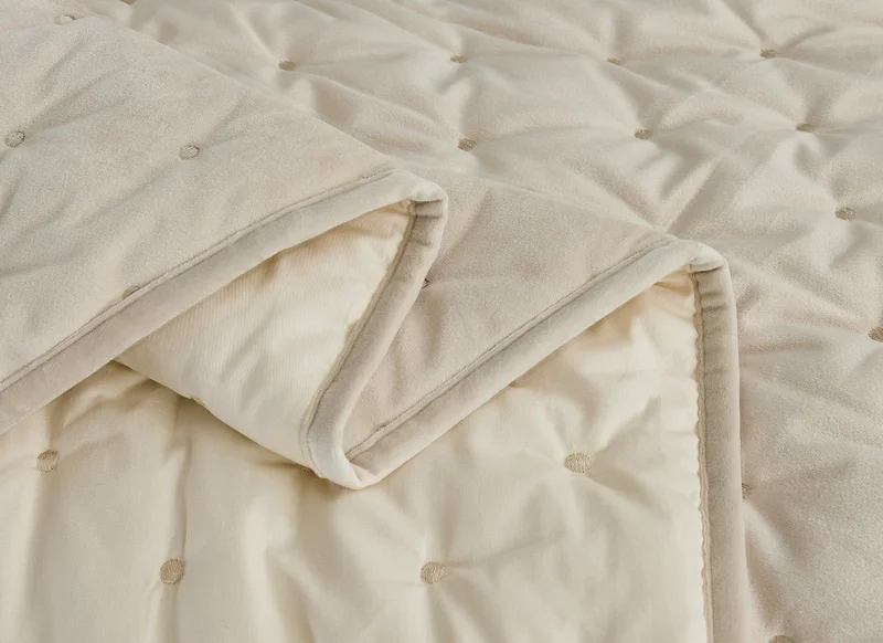 يسكن مفرش سرير Dwell-Polka - طقم 3 قطع - بيج