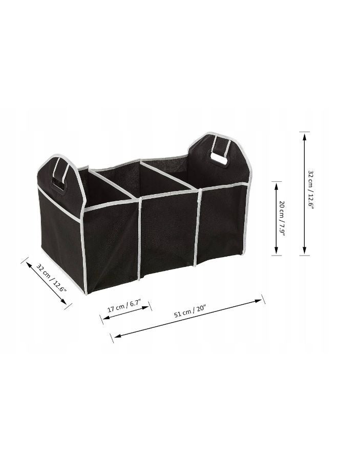 Generic Foldable Car Storage Bag Portable Insulation Cooler Bag Collapsible Vehicle Organizer Divider Storage Totes with 3 Compartment Cargo Tote  - Image 2