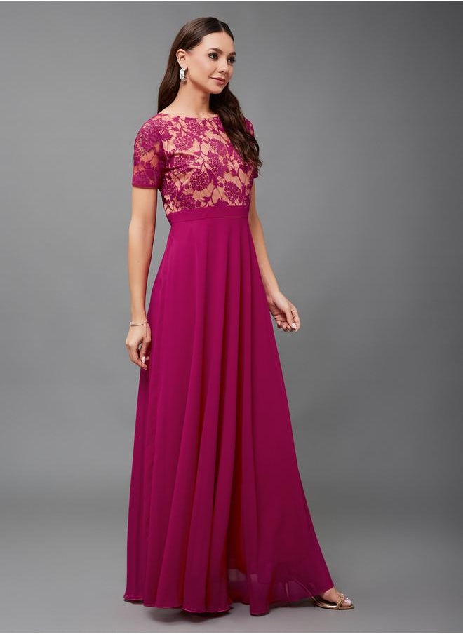 Styli Lace Bodice Chiffon Dress  - Image 2
