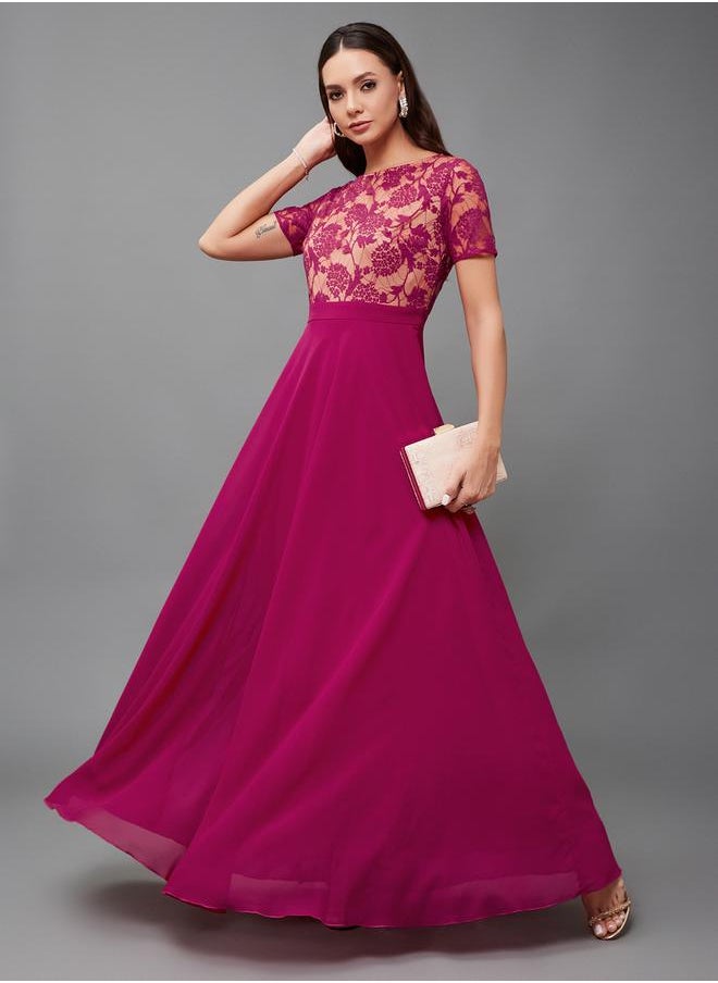 Styli Lace Bodice Chiffon Dress  - Image 5
