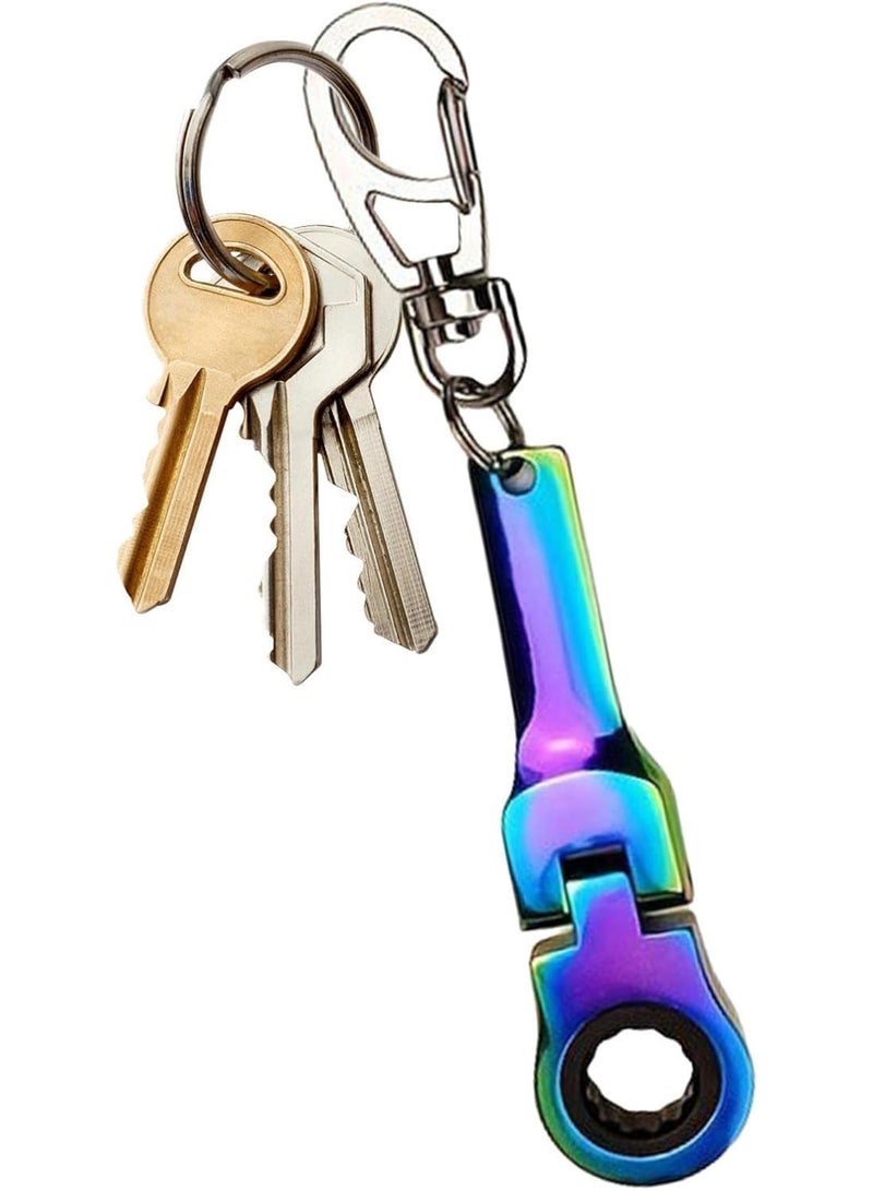 GGOOT Keychain Wrench | Compact 10mm Ratchet Wrench Keychain - High Hardness Wrench Ratchet Wrench Key Ring Home Decoration - Image 1