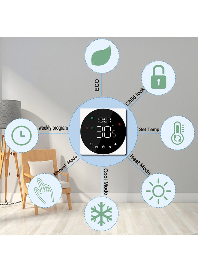 ليبيرك شاشة LCD ذكية للتحكم في درجة الحرارة 5A شاشة تعمل باللمس جهاز غلاية المياه/الغاز ترموستات أسبوعي قابل للبرمجة  - Image 2