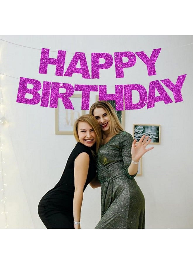 BEISHIDA Purple Birthday Banner - Pre-Strung, No DIY, Happy Birthday Sign - Banner for Women, Kids, Decor, Backdrop - Image 5