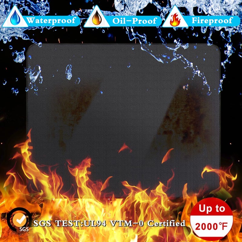 UBeesize Thickened 48x36 inches Under Grill Mat for Outdoor Grill,Double-Sided Fireproof Grill Pad for Fire Pit,Indoor Fireplace Mat Fire Pit Mat,Oil-Proof Waterproof BBQ Protector for Deck and Patio - Image 3